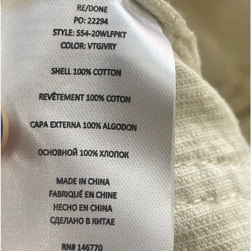 NWT RE/DONE 70s pocket loose flare in vintage ivory. 31 - Picture 10 of 13
